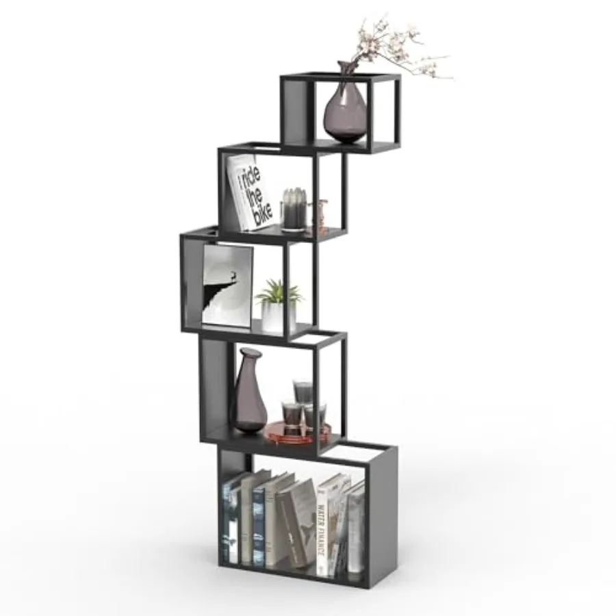 5-Tier Black Unique Metal Bookshelf 49.2" Modern Bookcase for Books CDs and Collectibles Stylish Storage and Display Shelf for
5-Tier Black Unique Metal Bookshelf 49.2" Modern Bookcase for Books CDs and Collectibles Stylish Storage and Display Shelf for