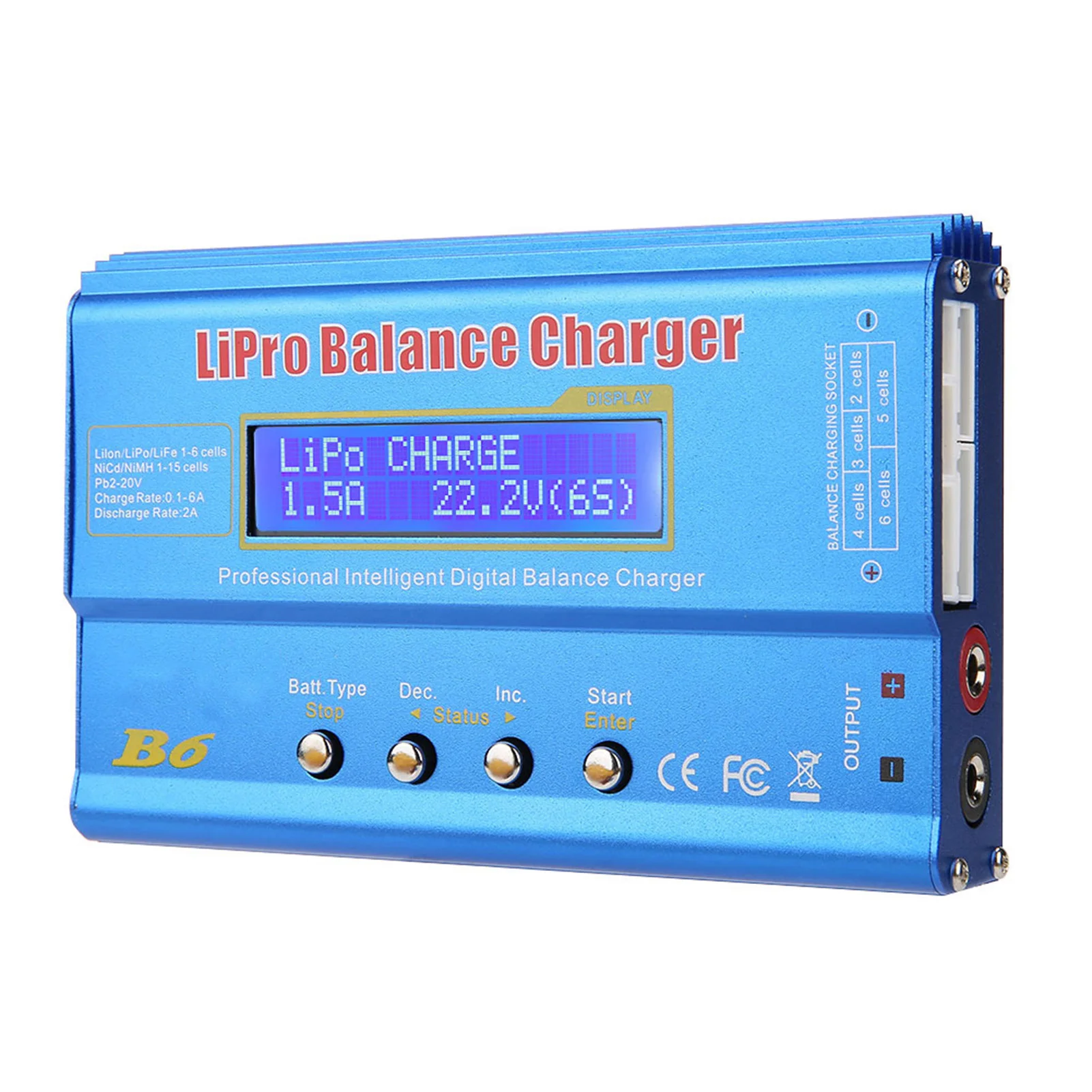 80W 6A Lipo Battery Balance Charger Discharger for LiPo,Li-ion,Li-Fe,LiHV Battery (1-6S), NiMH,NiCd (1-15S), Rc Hobby Battery
80W 6A Lipo Battery Balance Charger Discharger for LiPo,Li-ion,Li-Fe,LiHV Battery (1-6S), NiMH,NiCd (1-15S), Rc Hobby Battery