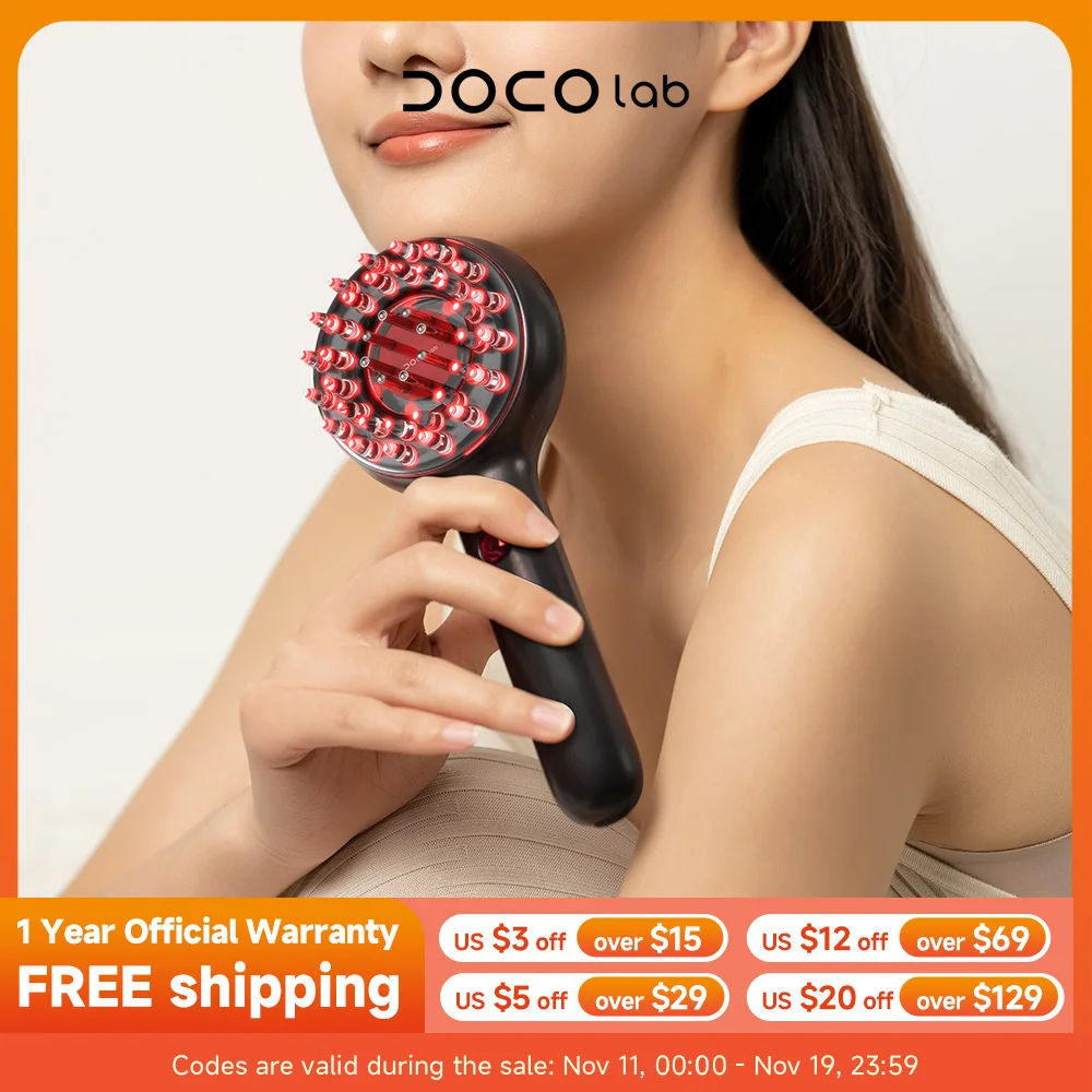 DOCO Electric Massage Comb Vibration Massage Scalp Cleansing Liquid Oil Applicator Red Light Care for Hair Follicles
DOCO Electric Massage Comb Vibration Massage Scalp Cleansing Liquid Oil Applicator Red Light Care for Hair Follicles