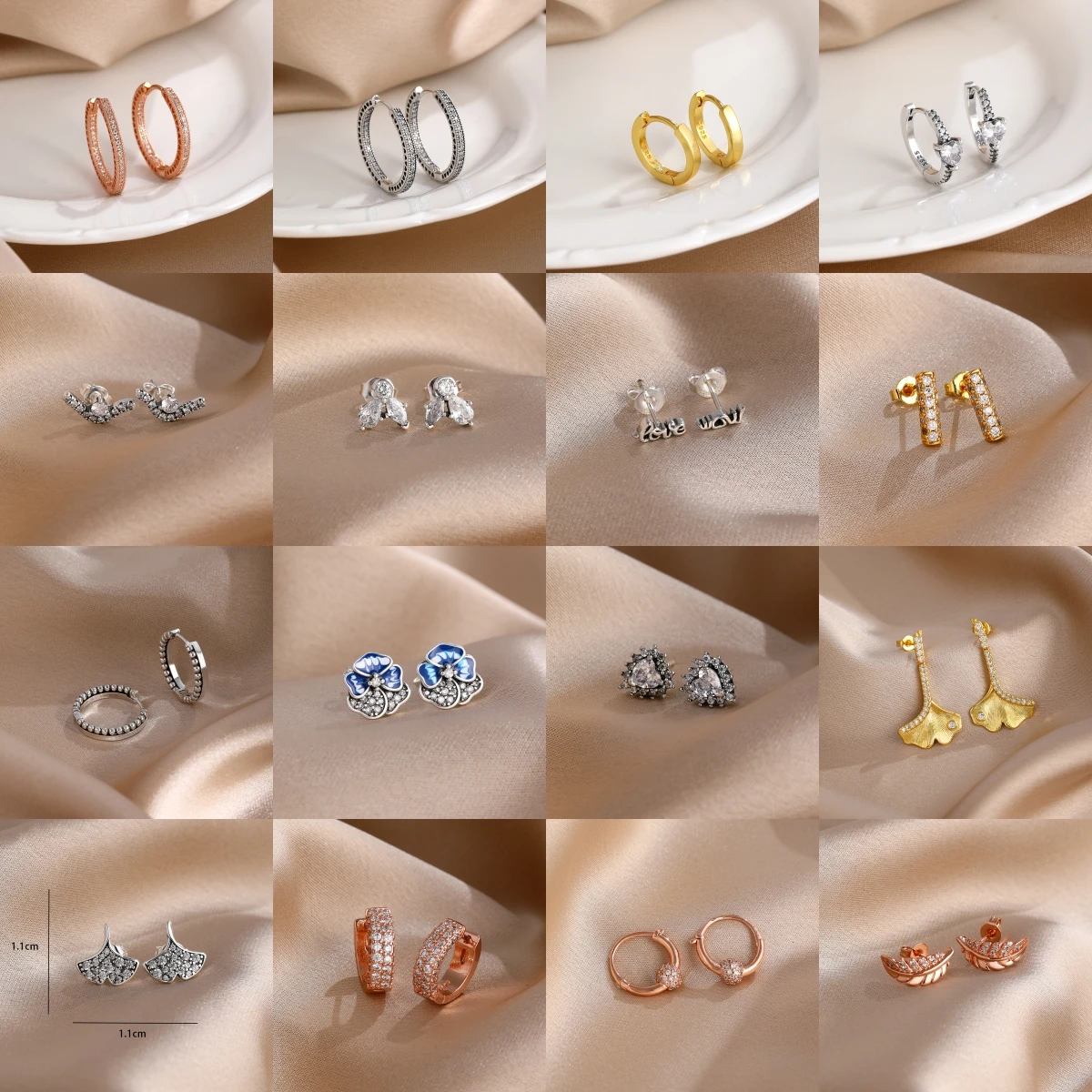 925 Silver Zircon Earrings for Women Heart Flower Ginkgo Leaves Earrings Fashion Crystal Drop Ear Jewelry Wedding Party Gift
925 Silver Zircon Earrings for Women Heart Flower Ginkgo Leaves Earrings Fashion Crystal Drop Ear Jewelry Wedding Party Gift