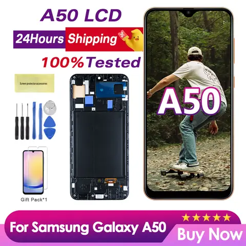 Display For Samsung Galaxy A50 SM-A505F SM-A505FN LCD Touch Screen Digitizer With Frame For Samsung A50 Replacement Parts