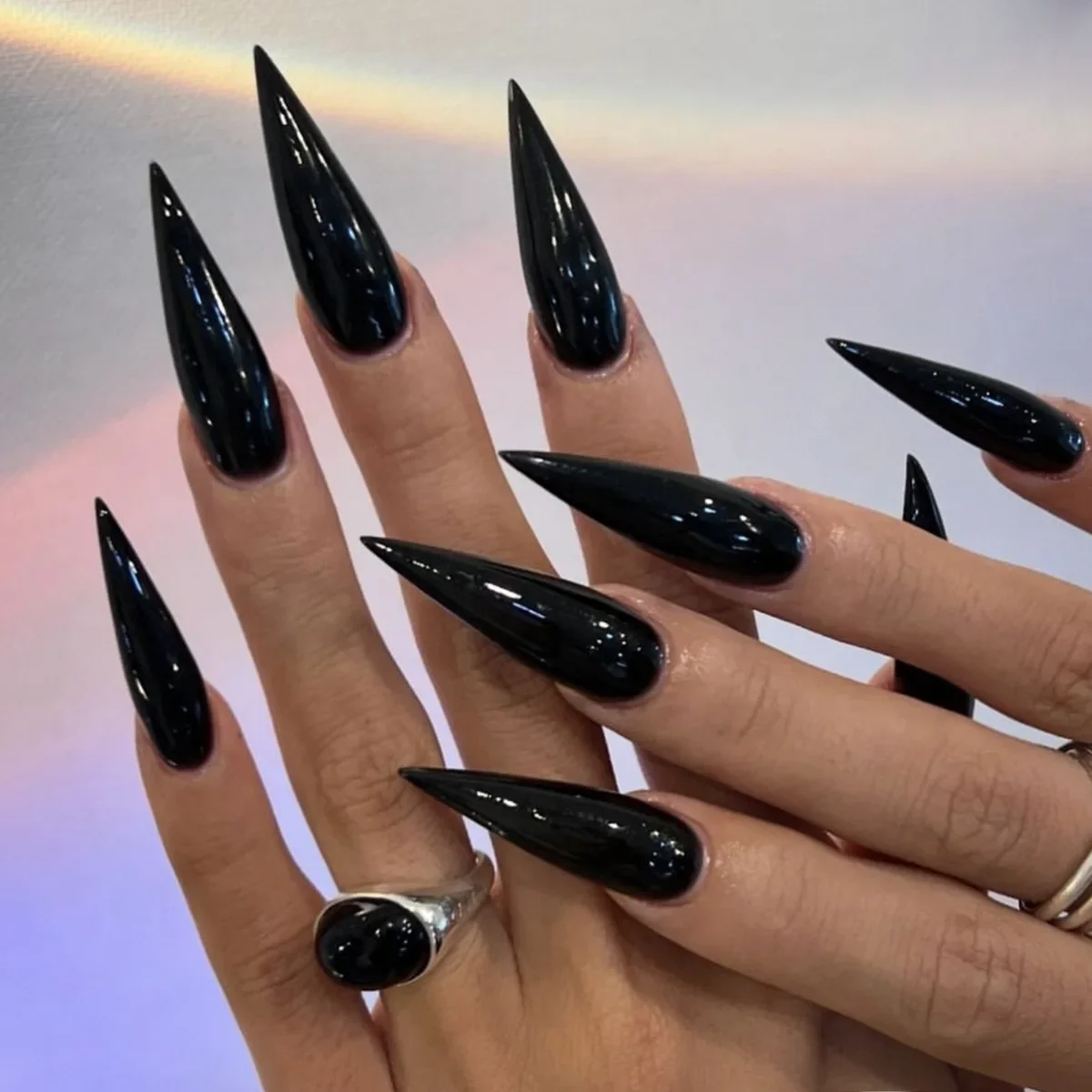 Black Halloween Nails Press on Stiletto Fake Nails Spider Web Designs Long Coffin Ballerina Wearable False Nail for Women 24Pcs
Black Halloween Nails Press on Stiletto Fake Nails Spider Web Designs Long Coffin Ballerina Wearable False Nail for Women 24Pcs