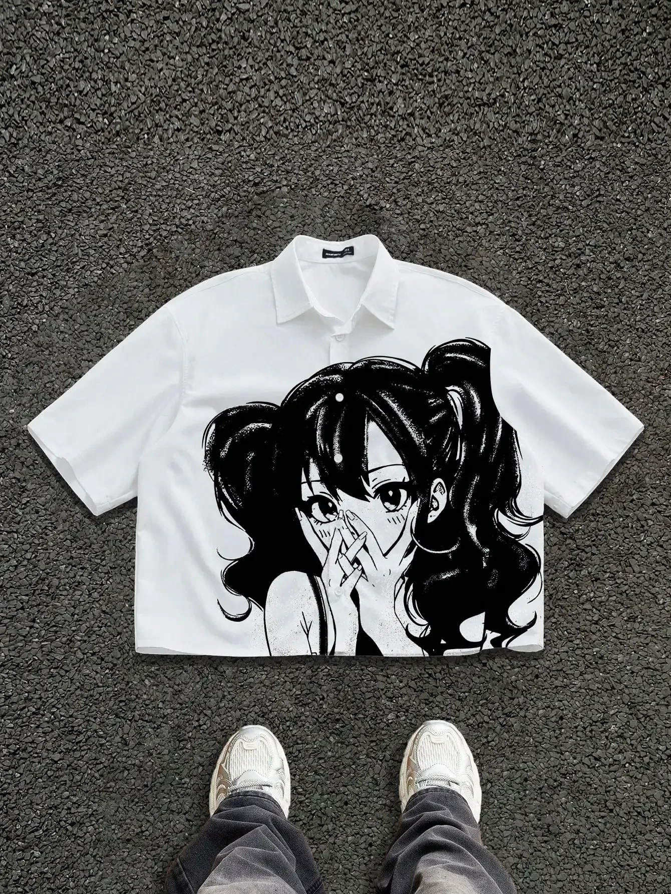 Men's Loose Fit Cropped Graphic Print Short Sleeve Shirt - Summer Casual Wear
Men's Loose Fit Cropped Graphic Print Short Sleeve Shirt - Summer Casual Wear
