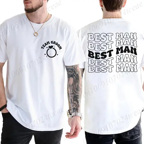 Best Man Shirt for Men,Team Groom T-shirt,Best Man Gifts,Bachelor Party Tee,Groomsmen Men's Clothing,Wedding Day T-Shirts Tops
