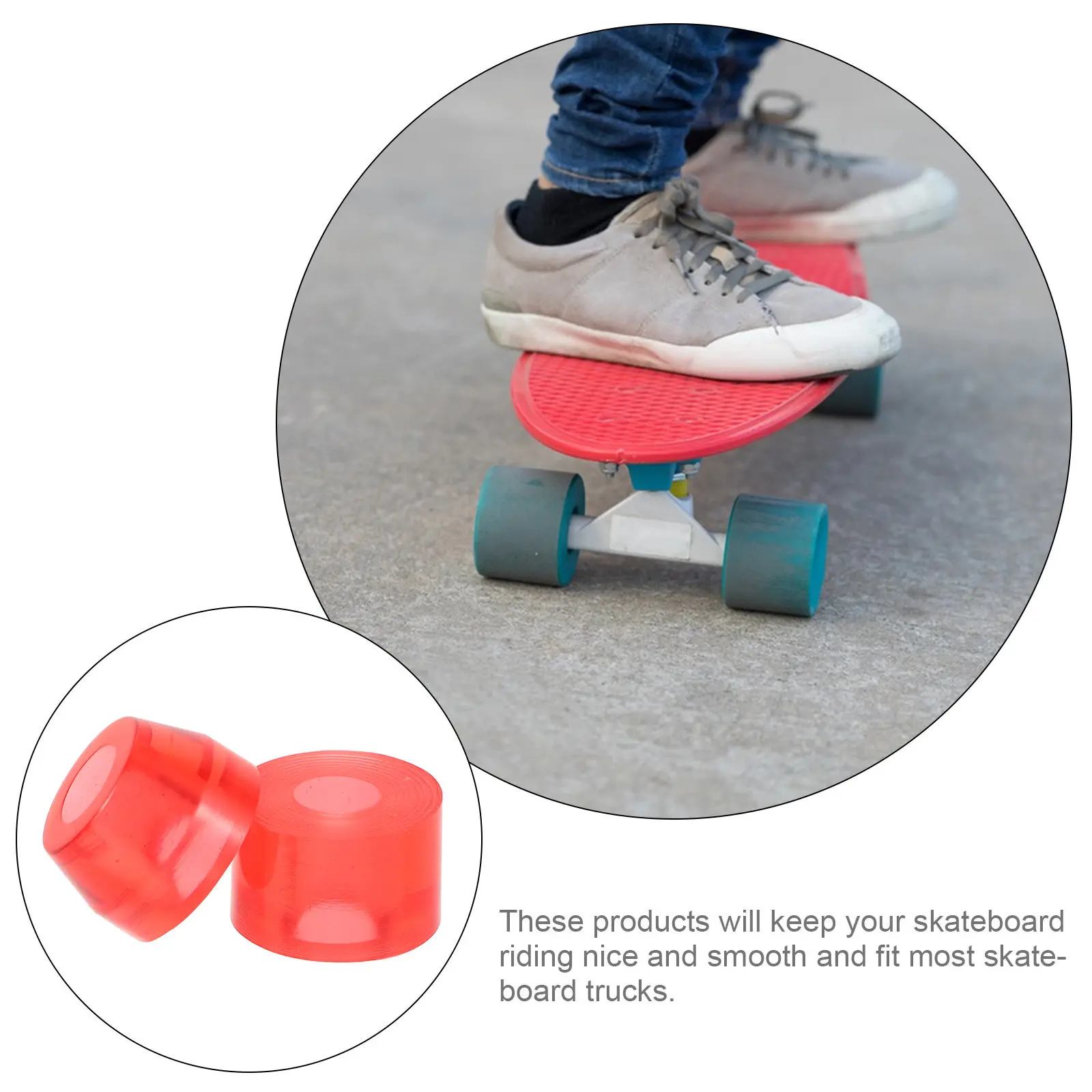4Pcs Skateboard Shock Absorber Pads PU Elastic Cushion for Skate Trucks Compatible with Double Kick Outdoor Skating
4Pcs Skateboard Shock Absorber Pads PU Elastic Cushion for Skate Trucks Compatible with Double Kick Outdoor Skating