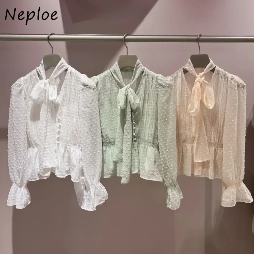Neploe 2025 Early Spring Jacquard Bow Shirt V Neck Long Sleeve Lace Up Fairy Chiffon Blouses Japan Sweet Minority Casual Blusa
Neploe 2025 Early Spring Jacquard Bow Shirt V Neck Long Sleeve Lace Up Fairy Chiffon Blouses Japan Sweet Minority Casual Blusa