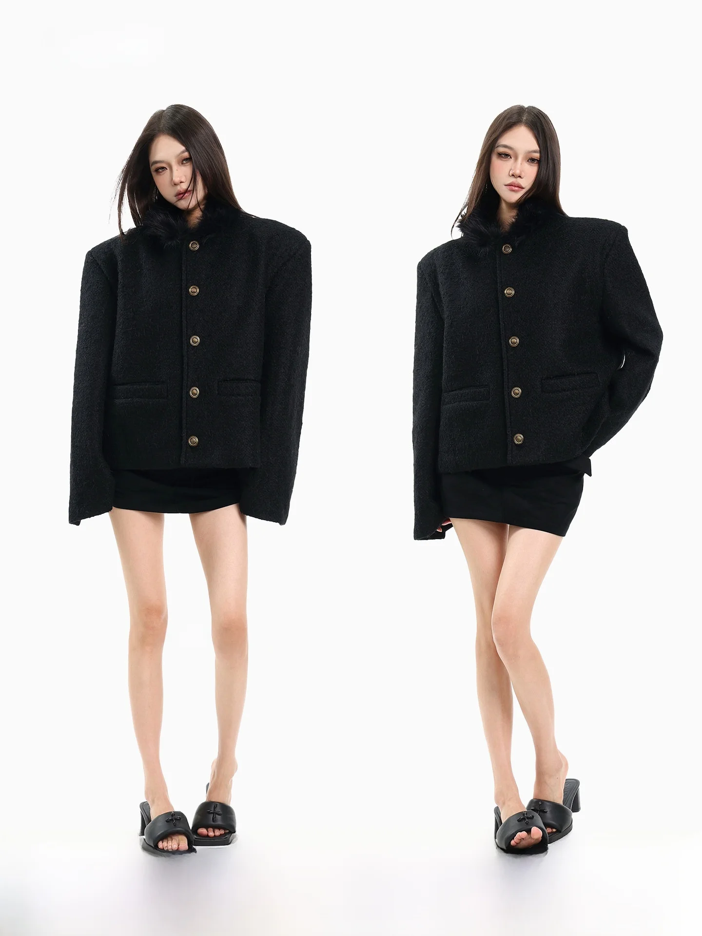 Женское пальто CCUP SPACE в ретро-корейском стиле, свободного кроя, с меховым воротником, гарантированное тепло, дизайн до плеч для зимы
Женское пальто CCUP SPACE в ретро-корейском стиле, свободного кроя, с меховым воротником, гарантированное тепло, дизайн до плеч для зимы