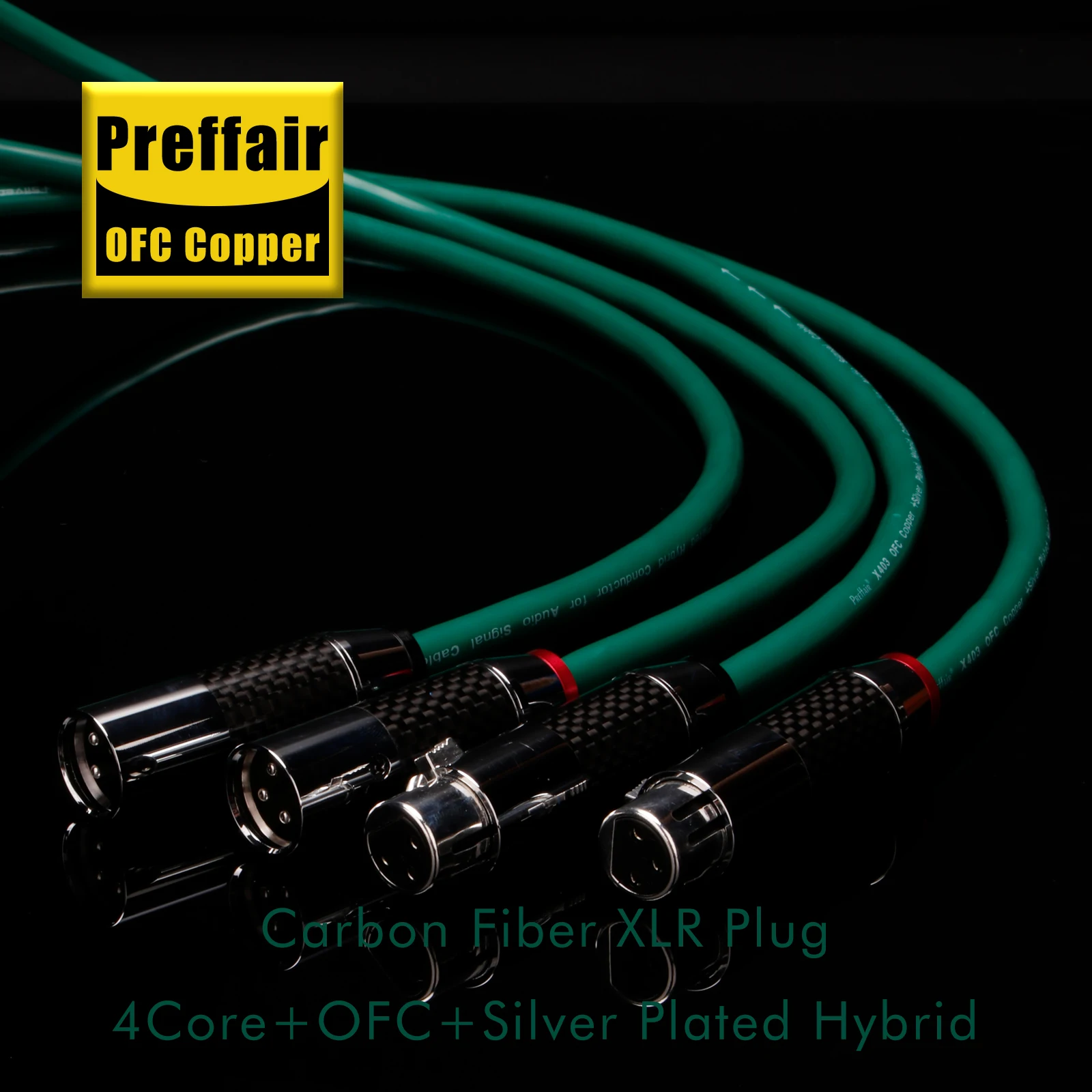 Hifi Cable XLR 4Core OFC Silver Plated balanced signal audio cable with carbon fiber shell silver plated male to female xlr plug
Hifi Cable XLR 4Core OFC Silver Plated balanced signal audio cable with carbon fiber shell silver plated male to female xlr plug