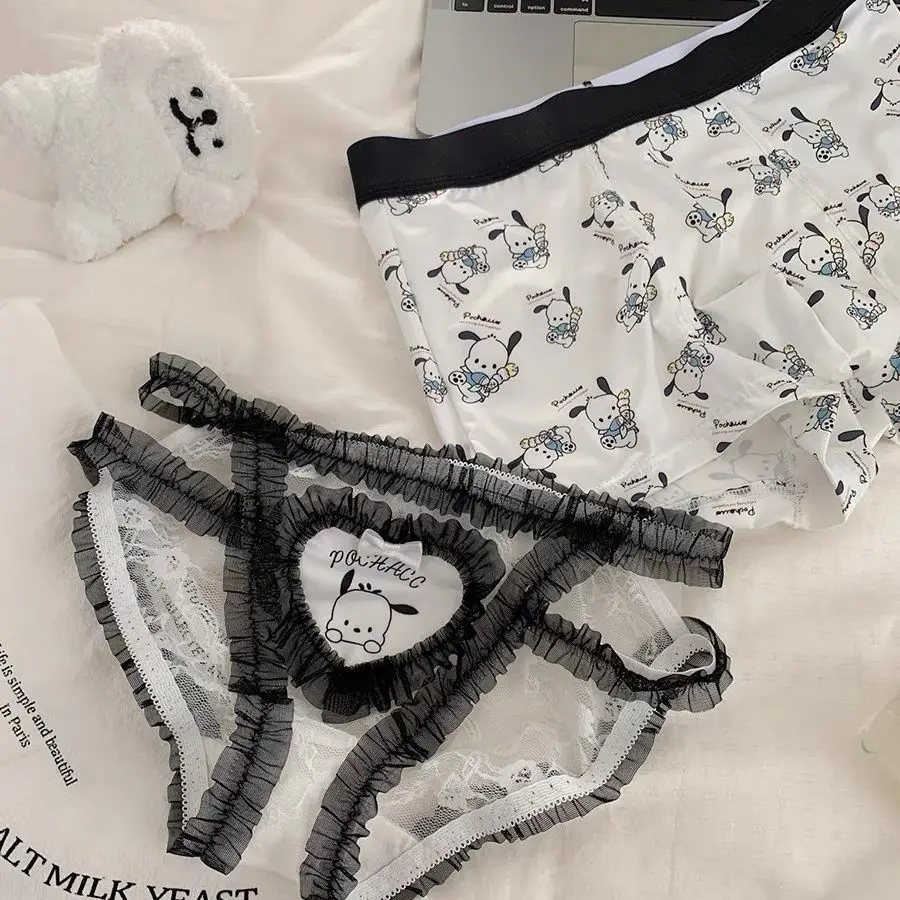 Sanrio Hello Kitty & Pochacco Couples' Underwear — Men's & Women's Milk Silk Printed, Cute, Cutout-Style Cosplay Sexy Briefs
Sanrio Hello Kitty & Pochacco Couples' Underwear — Men's & Women's Milk Silk Printed, Cute, Cutout-Style Cosplay Sexy Briefs