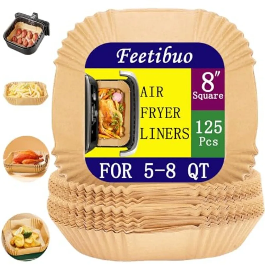 parchment paper for air fryer, 7.9inch square air fryer liners disposable, 125PCS Non-stick parchment paper sheets for 5-8QT ai
parchment paper for air fryer, 7.9inch square air fryer liners disposable, 125PCS Non-stick parchment paper sheets for 5-8QT ai