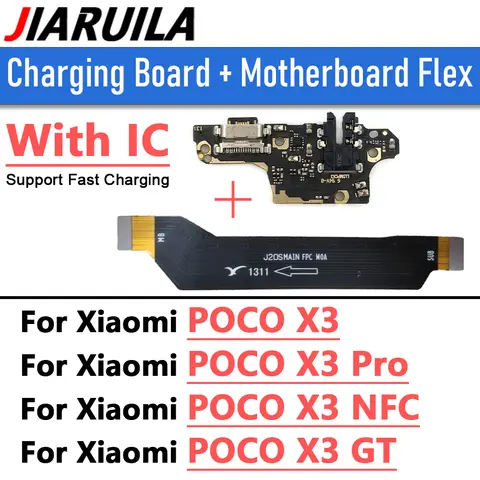 Wichtigsten Motherboard Connector USB Ladegerät Dock Lade Port Flex Kabel Bord Für Xiaomi Mi POCO X3 Pro X3 NFC X3 GT MainBoard Flex