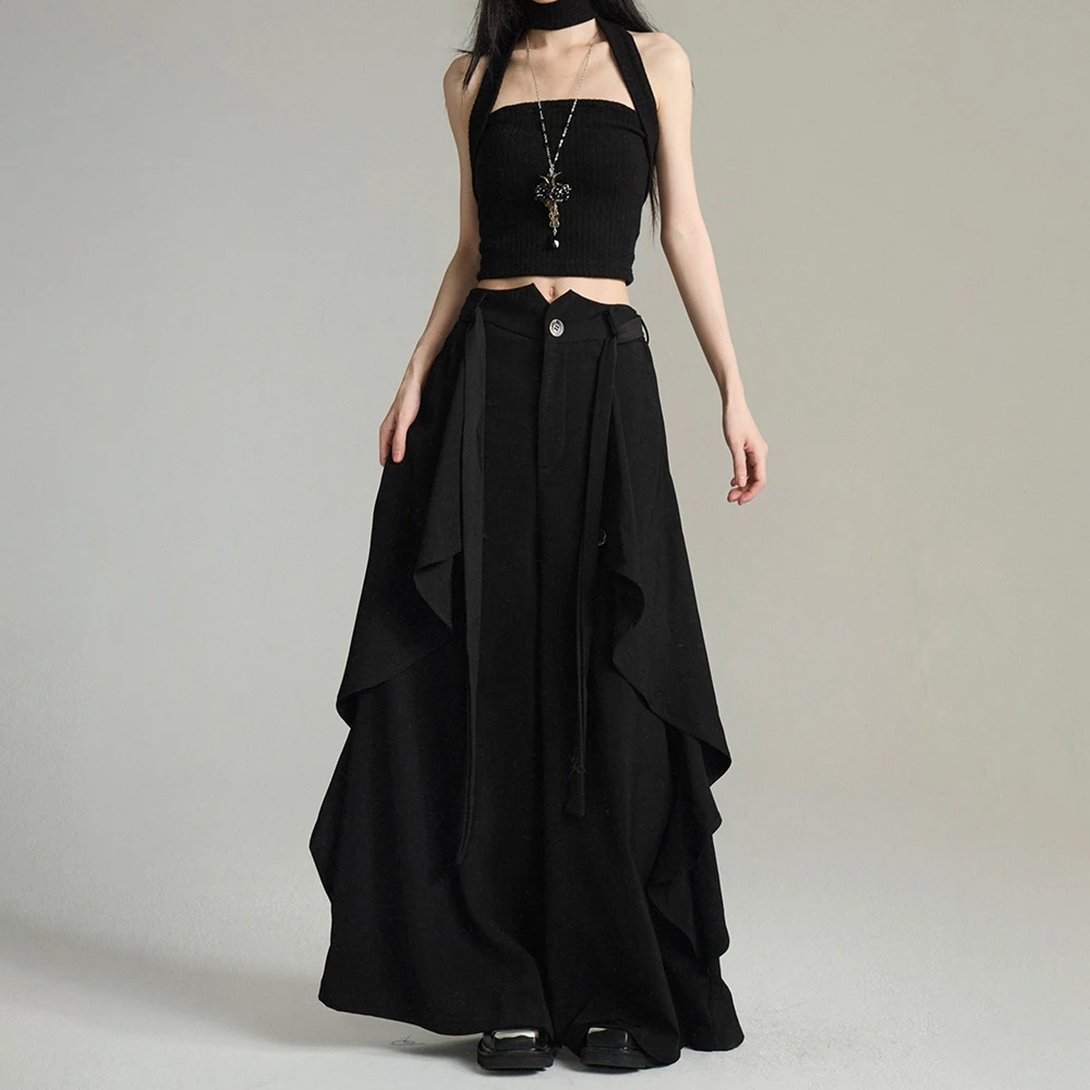 Y2k Irregular Hem Dark Gothic Culottes Genderless Streetwear Fashion Youth Trend Nightclub Stage Casual Hakama 2026 New Unisex
Y2k Irregular Hem Dark Gothic Culottes Genderless Streetwear Fashion Youth Trend Nightclub Stage Casual Hakama 2026 New Unisex