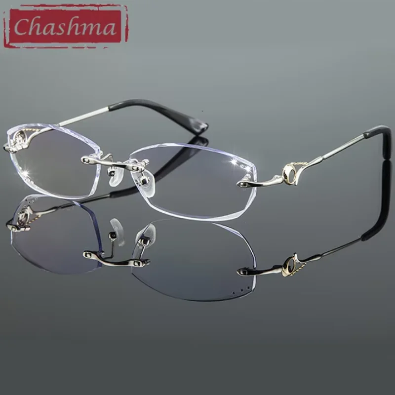 Ювелирные очки Chashma, женские оправы для очков с защитой от синего света, линзы с титановой отделкой и бриллиантами для очков с рецептами
Ювелирные очки Chashma, женские оправы для очков с защитой от синего света, линзы с титановой отделкой и бриллиантами для очков с рецептами