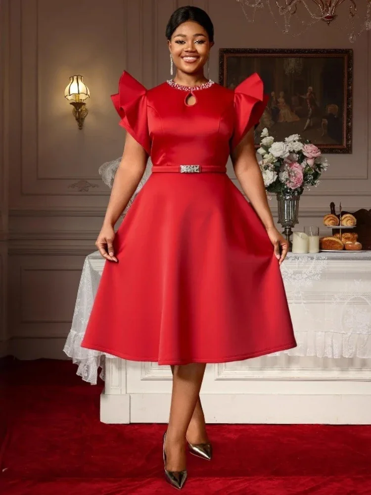 Женская обувь больших размеров, осенние африканские туфли с коротким рукавом и круглым вырезом из красного полиэстера, вечерние вечерние платья миди Dashiki, африканская одежда
Женская обувь больших размеров, осенние африканские туфли с коротким рукавом и круглым вырезом из красного полиэстера, вечерние вечерние платья миди Dashiki, африканская одежда