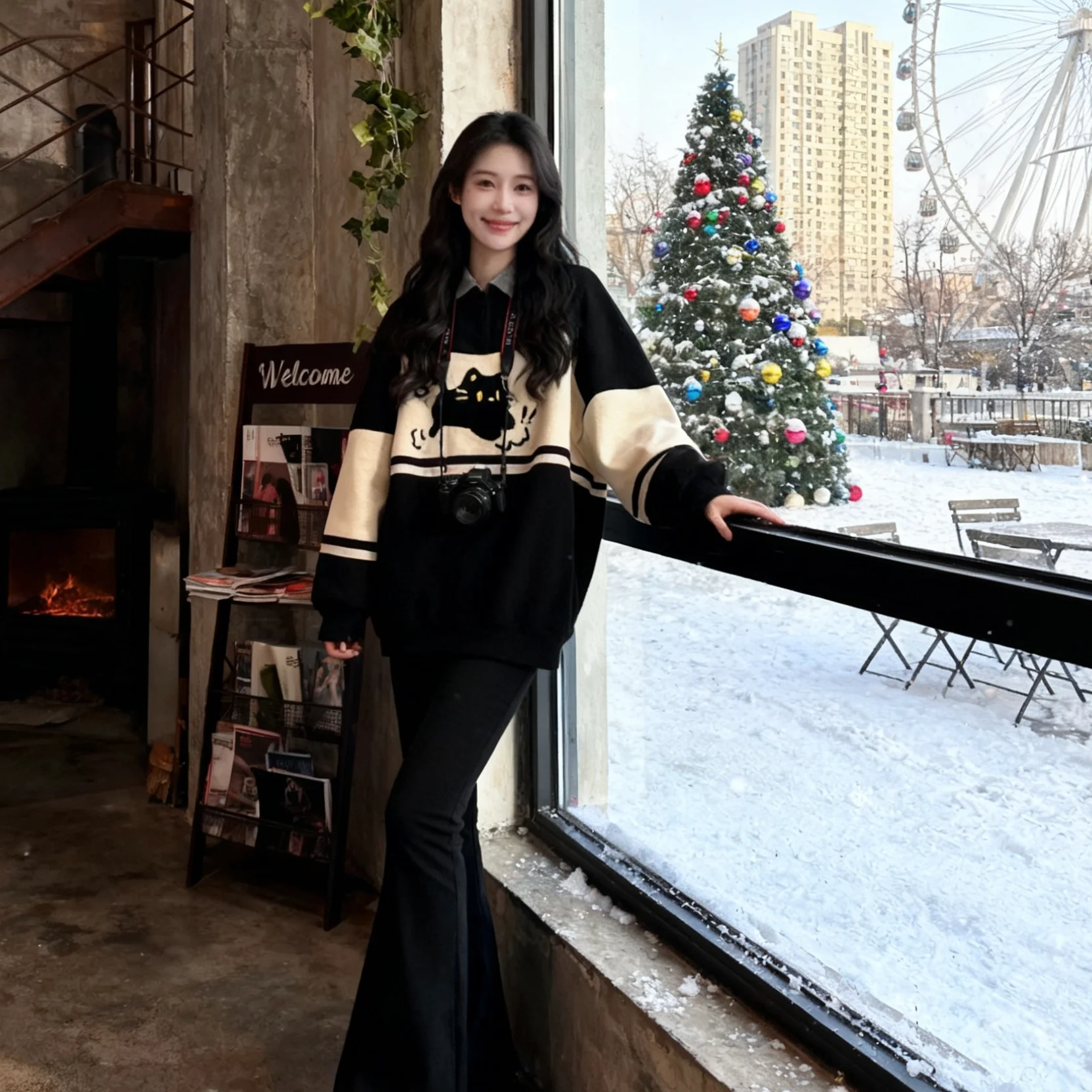 Large Size Print Sweatshirt Color Block Sweet Style Half Zipper Casual Anti-Aging Top Trendy 2025 Fashion New Arrival
Large Size Print Sweatshirt Color Block Sweet Style Half Zipper Casual Anti-Aging Top Trendy 2025 Fashion New Arrival