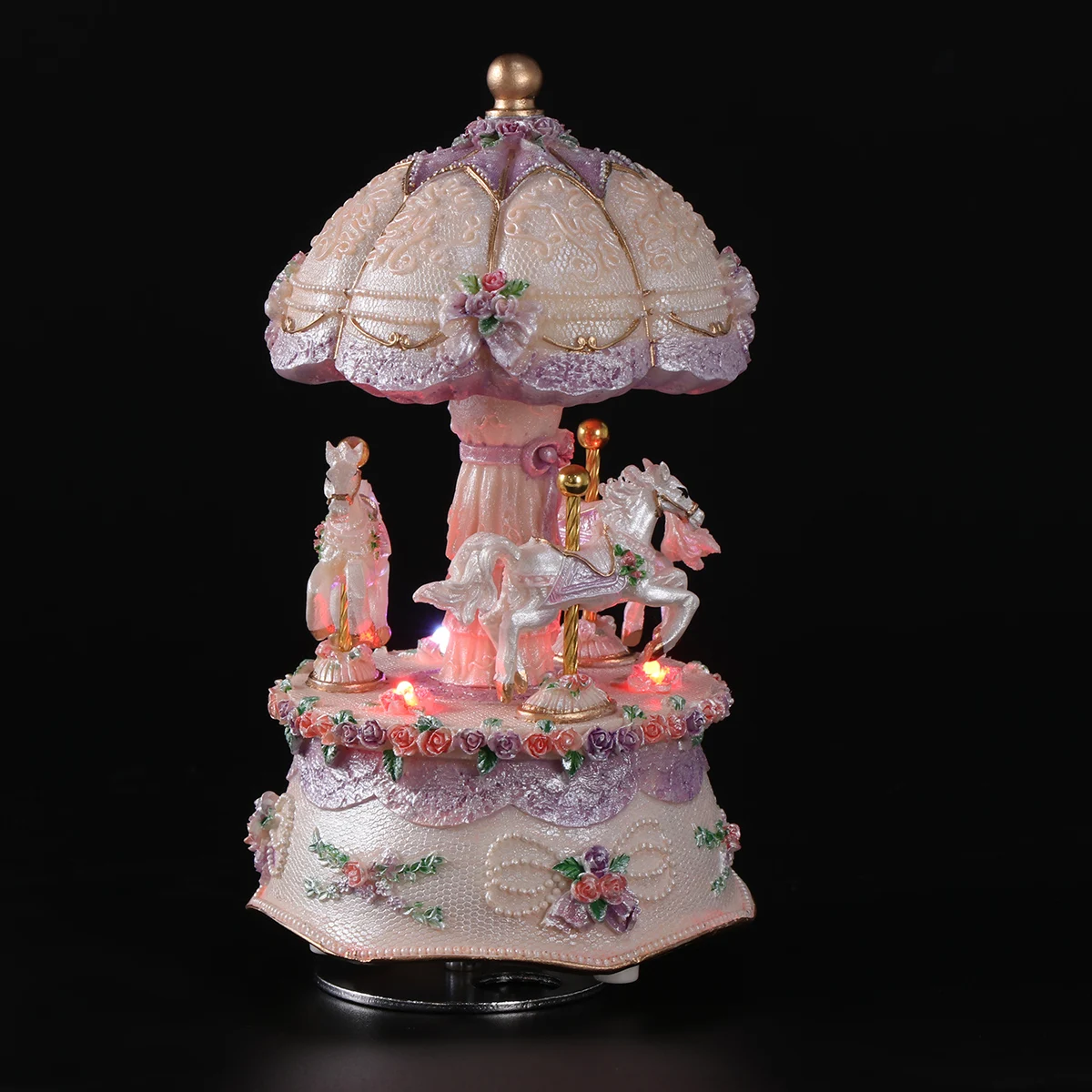Luxury Creative Carousel Music Box Resin Color Change LED Light Luminous Rotating 3-horse Merry-Go-Round Music Box Melody Kids G
Luxury Creative Carousel Music Box Resin Color Change LED Light Luminous Rotating 3-horse Merry-Go-Round Music Box Melody Kids G