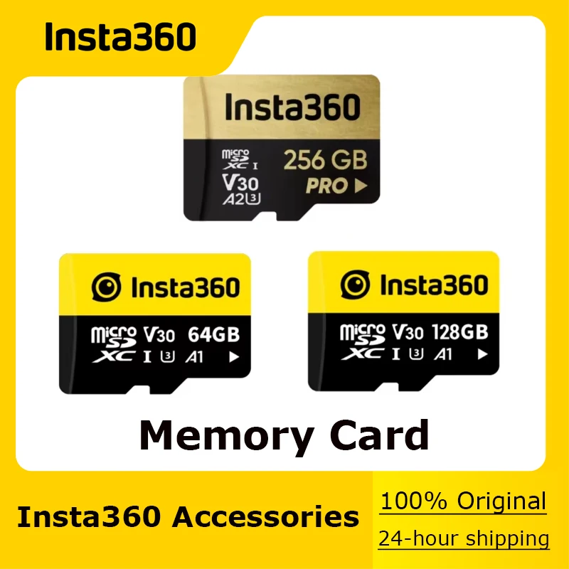 Original Insta360 Memory Card 64/128/256GB - 360 Camera Accessories Compatible with Insta360 X4 / GoPro Hero12 BlackCamera
Original Insta360 Memory Card 64/128/256GB - 360 Camera Accessories Compatible with Insta360 X4 / GoPro Hero12 BlackCamera