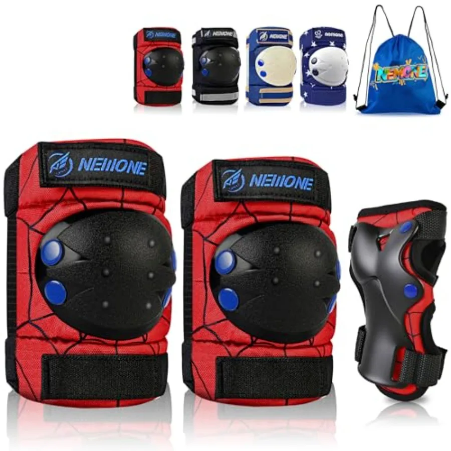 Knee Pads for,Girls Boys Knee Elbow Pads Wrist Guards with Drawstring Bag, Adjustable Reflective Protective Gear Set for Roller
Knee Pads for,Girls Boys Knee Elbow Pads Wrist Guards with Drawstring Bag, Adjustable Reflective Protective Gear Set for Roller
