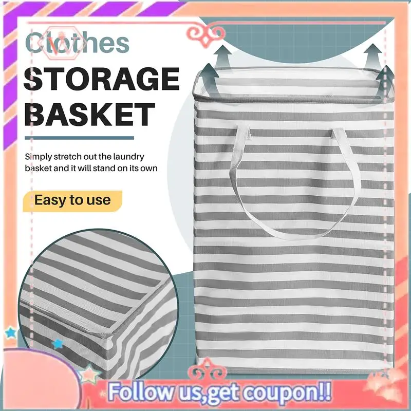 Upgraded 75L Large Laundry Basket Foldable Clothes Storage Basket Stripe Toys Storage Bag With Extended Handle
Upgraded 75L Large Laundry Basket Foldable Clothes Storage Basket Stripe Toys Storage Bag With Extended Handle
