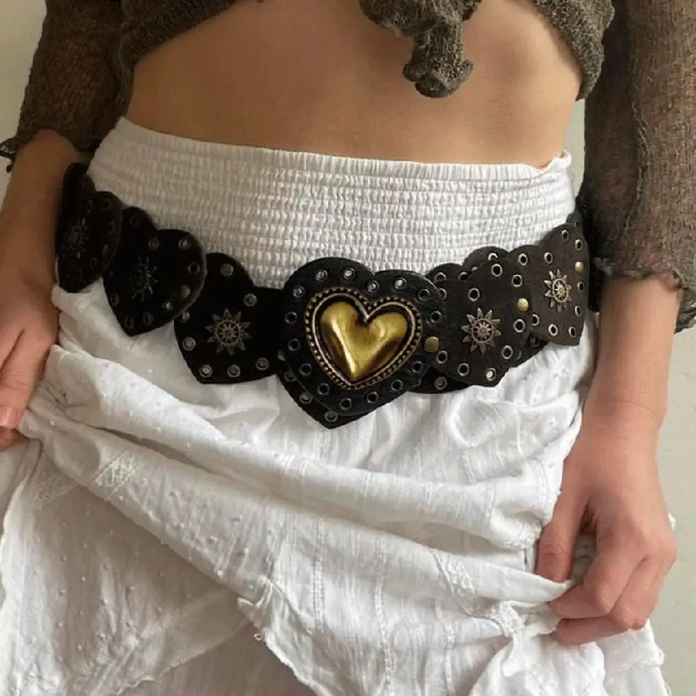 White Rivets Studded Belt Y2k Accessories Love Heart Retro Boho Vintage Belts PU Leather Brown Decorative Waist Belts Girls
White Rivets Studded Belt Y2k Accessories Love Heart Retro Boho Vintage Belts PU Leather Brown Decorative Waist Belts Girls