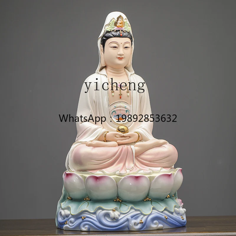 BJ ceramic bead-holding Guanyin Bodhisattva Buddha statue ornament, household worship lotus Guanyin statue
BJ ceramic bead-holding Guanyin Bodhisattva Buddha statue ornament, household worship lotus Guanyin statue