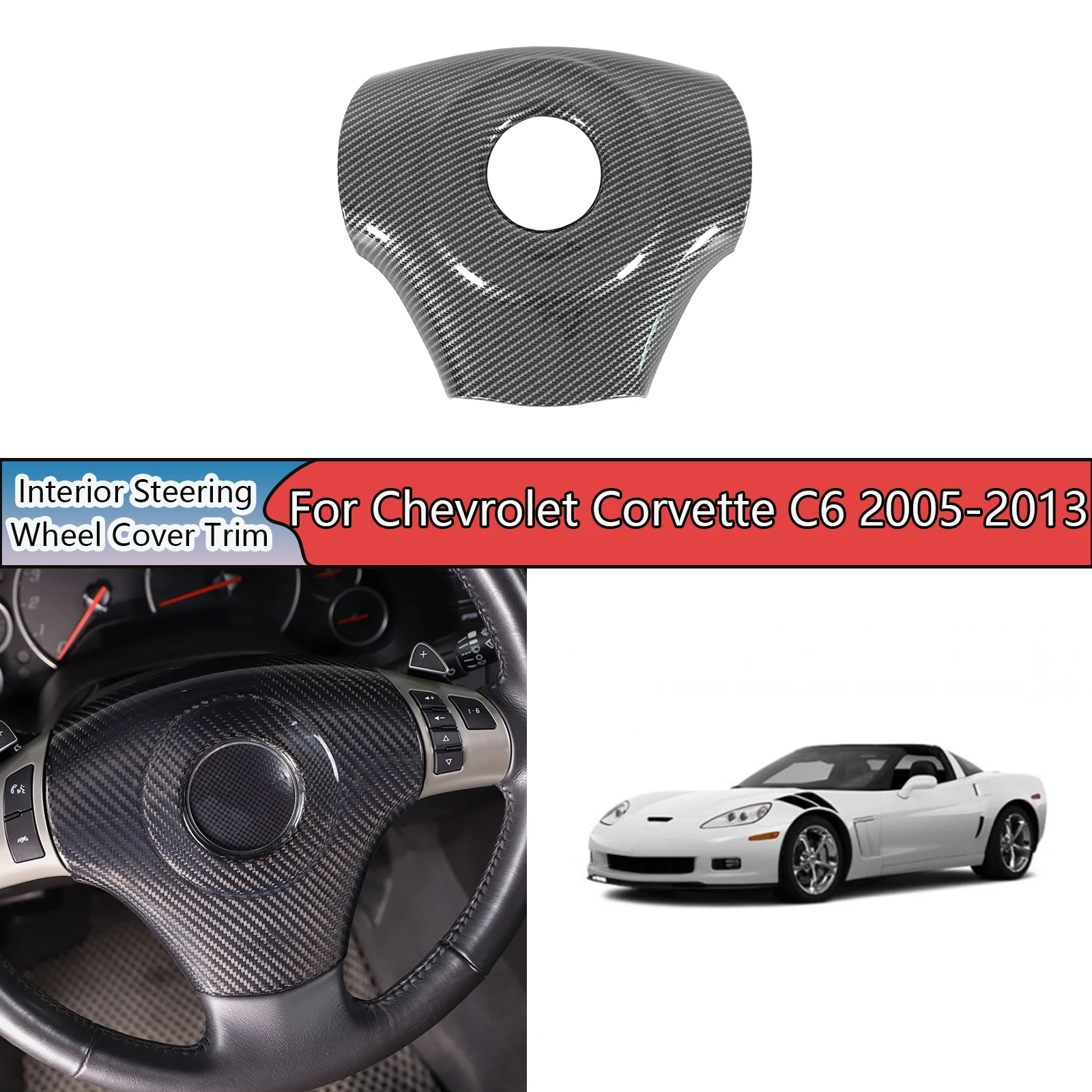 A Interior Steering Wheel Cover Trim For Chevrolet Corvette C6 2005-2013 Carbon Fiber Painted Car Accessories Glossy Black
A Interior Steering Wheel Cover Trim For Chevrolet Corvette C6 2005-2013 Carbon Fiber Painted Car Accessories Glossy Black