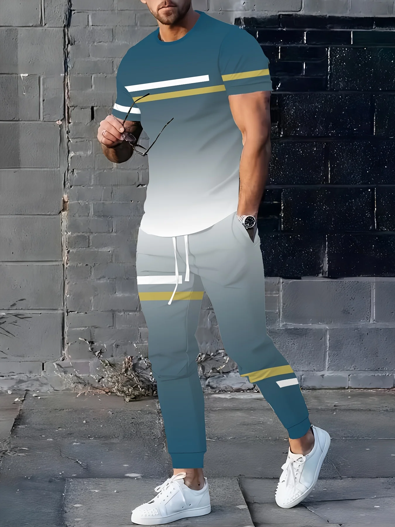 A new summer 2025 streetwear simple casual fashionable sporty breathable soft and comfortable 3D gradient printed men's suit
A new summer 2025 streetwear simple casual fashionable sporty breathable soft and comfortable 3D gradient printed men's suit