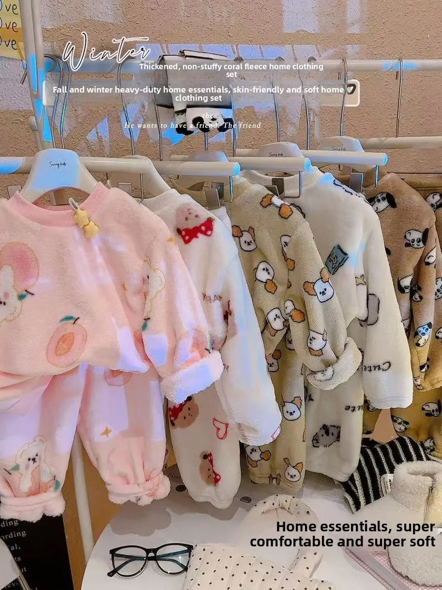 Thiened фланелевой детский комплект пижамы для девочек, осенне-зимняя домашняя одежда, длинные пижамы с мультяшным принтом све, круглые Ne
Thiened фланелевой детский комплект пижамы для девочек, осенне-зимняя домашняя одежда, длинные пижамы с мультяшным принтом све, круглые Ne