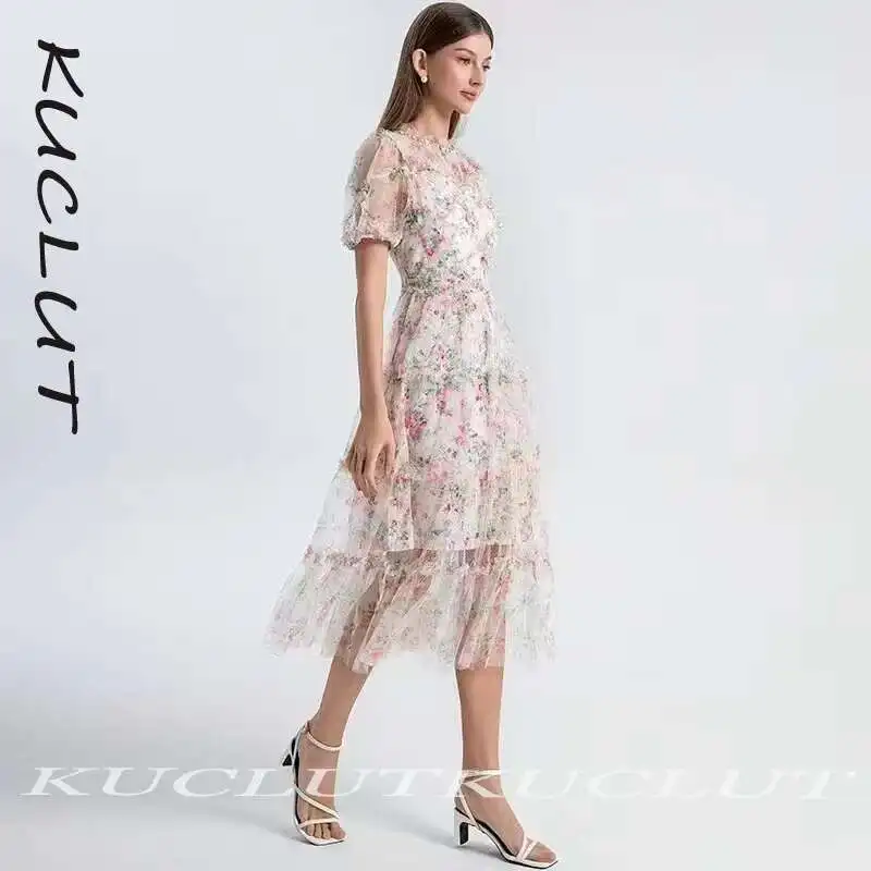 KUCLUT 2025 New Gauze Short Sleeve Decoration Slim Fit Trumpet Hem Short Dress Fashion Eye-catching Women's Party Dresses
KUCLUT 2025 New Gauze Short Sleeve Decoration Slim Fit Trumpet Hem Short Dress Fashion Eye-catching Women's Party Dresses