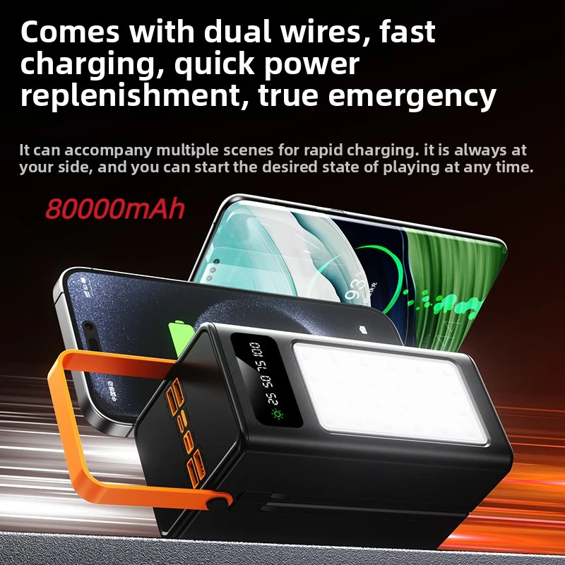 2025 New Outdoor Ultra Long Range LED Light Mobile Power 80000mAh Large Capacity Camping Light Mobile Power
2025 New Outdoor Ultra Long Range LED Light Mobile Power 80000mAh Large Capacity Camping Light Mobile Power