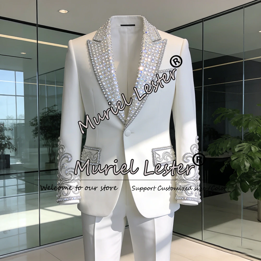 Мужской костюм с бриллиантовыми бусинами, приталенный, однобортный, с брюками, комплект из 2 предметов, для жениха, свадебный смокинг, индивидуальный пошив, мужская одежда
Мужской костюм с бриллиантовыми бусинами, приталенный, однобортный, с брюками, комплект из 2 предметов, для жениха, свадебный смокинг, индивидуальный пошив, мужская одежда