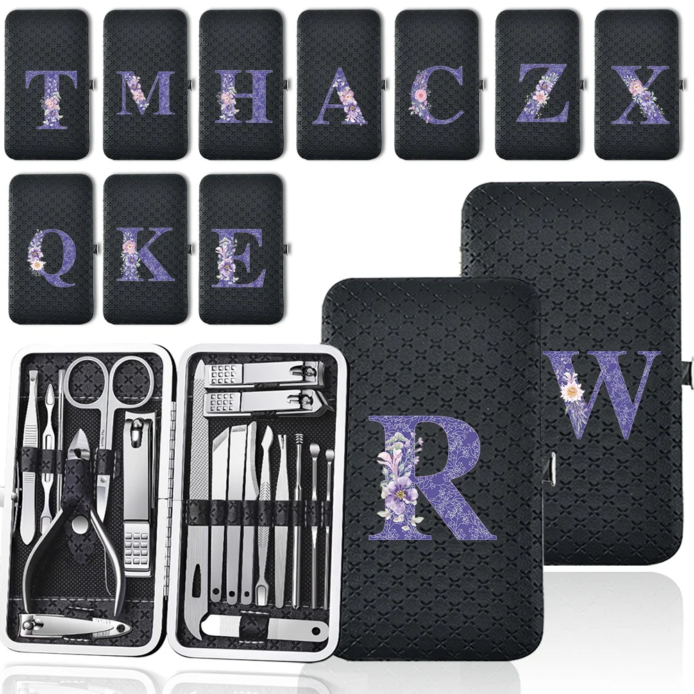 19 Pcs Nail Clippers Set Storage Box Versatile Nail Clippers Set Pedicure Kit Home Essentials Purple Flower Letter Pattern
19 Pcs Nail Clippers Set Storage Box Versatile Nail Clippers Set Pedicure Kit Home Essentials Purple Flower Letter Pattern