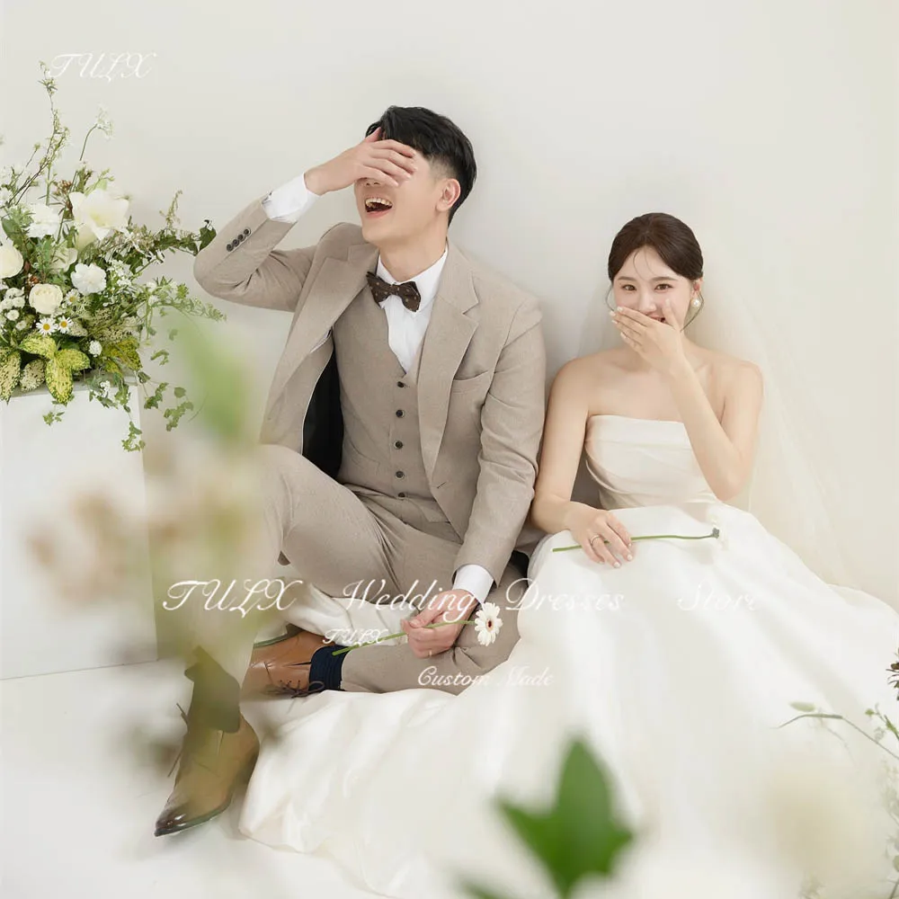 TULX Simple Satin A-line Korea Wedding Dresses Photo shoot Strapless Floor Length Long Bridal Gowns Coret Back Custom Made
TULX Simple Satin A-line Korea Wedding Dresses Photo shoot Strapless Floor Length Long Bridal Gowns Coret Back Custom Made