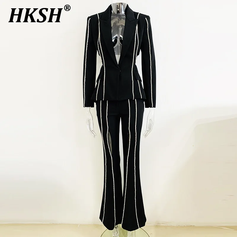 HKSH Spring Summer New Women High Street Chic Elegant Hollow Out Diamonds V-neck Backless Suits Long Pants Two-Piece Sets HK5806
HKSH Spring Summer New Women High Street Chic Elegant Hollow Out Diamonds V-neck Backless Suits Long Pants Two-Piece Sets HK5806