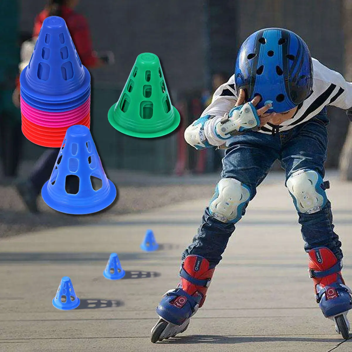 25Pcs Multi-Purpose Sports Training Cones Windproof Thickened Plastic for Soccer Football Basketball Roller Skating Practice
25Pcs Multi-Purpose Sports Training Cones Windproof Thickened Plastic for Soccer Football Basketball Roller Skating Practice