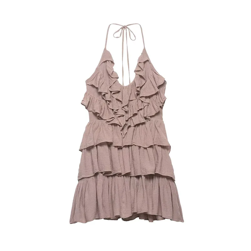 Withered 2026 Spring New Fashionable Chiffon Hanging Neck Collar Layered Decorative Dress Woman Clothes Dress Elegant Party
Withered 2026 Spring New Fashionable Chiffon Hanging Neck Collar Layered Decorative Dress Woman Clothes Dress Elegant Party
