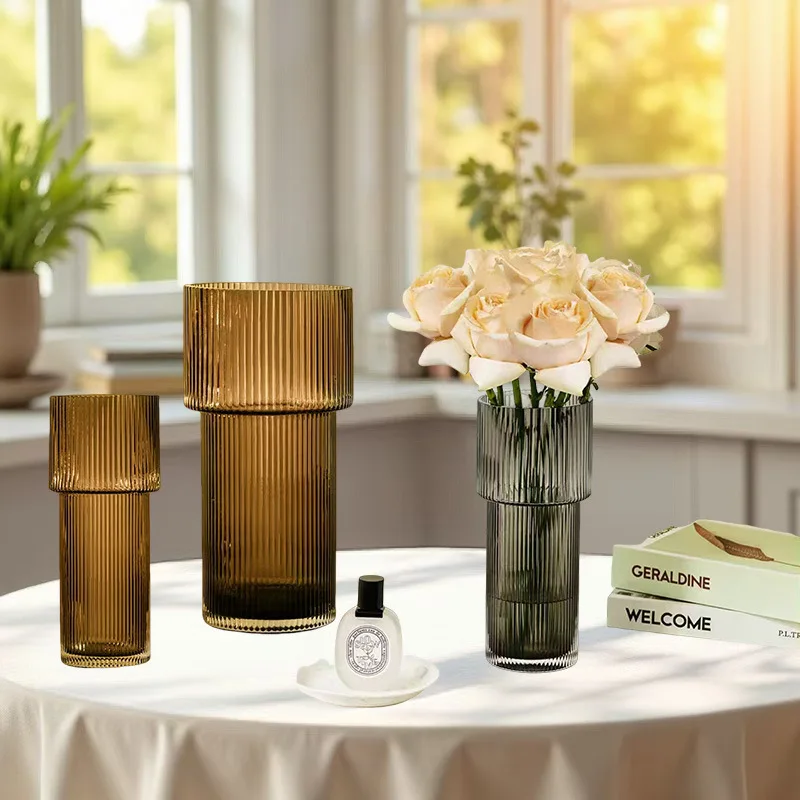 Nordic simple striped vertical strip series glass vase flower water cultivation hydroponic ornament home decoration flower arran
Nordic simple striped vertical strip series glass vase flower water cultivation hydroponic ornament home decoration flower arran