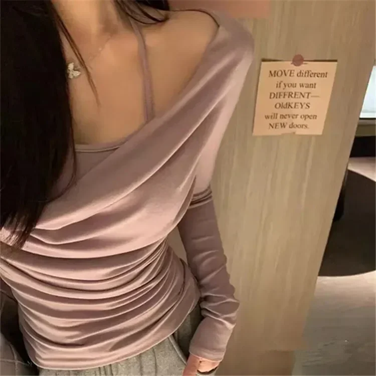 Pop Spicy Girl Long Sleeve T-Shirt Women's Spring Hot Sale Of The Season New Style Neck Hanging Slim Fit Back Exposure Cotton To
Pop Spicy Girl Long Sleeve T-Shirt Women's Spring Hot Sale Of The Season New Style Neck Hanging Slim Fit Back Exposure Cotton To