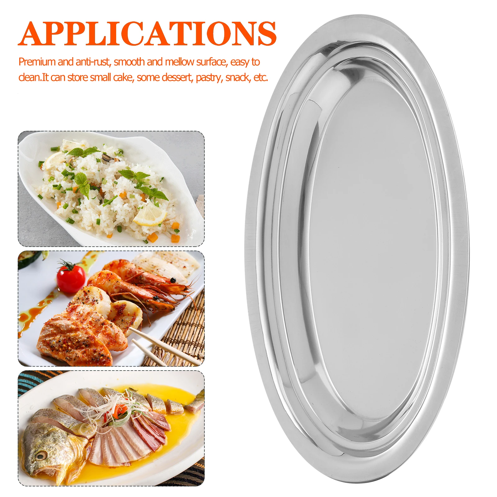 1pc Stainless Oval Plates Anti-rust Easy Clean Anti-Rust Dessert Plate Cake Dessert Pastry Snack Home Restaurant
1pc Stainless Oval Plates Anti-rust Easy Clean Anti-Rust Dessert Plate Cake Dessert Pastry Snack Home Restaurant