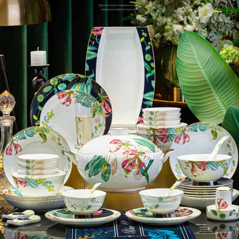 Porcelain Luxury Breakfast Dinnerware Sets Home Bone China Party Plates Dinner Set Wedding Guests Jogo De Jantar Tableware
Porcelain Luxury Breakfast Dinnerware Sets Home Bone China Party Plates Dinner Set Wedding Guests Jogo De Jantar Tableware