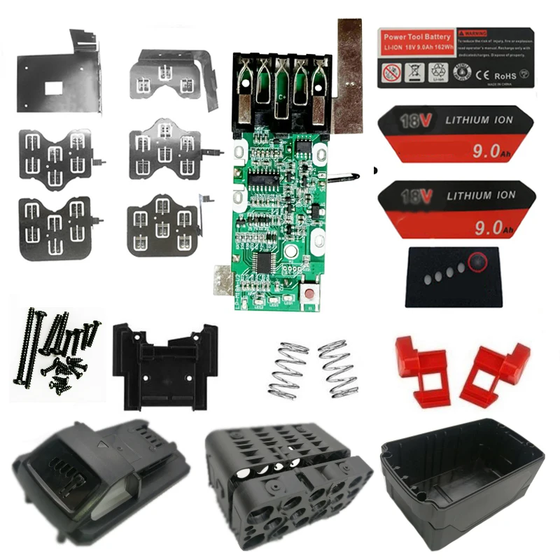 M18 Li-ion Battery Plastic Case PCB Charging Protection Circuit Board Shell For Milwaukee 18V 3Ah 6Ah 9Ah Housings Sticker Label
M18 Li-ion Battery Plastic Case PCB Charging Protection Circuit Board Shell For Milwaukee 18V 3Ah 6Ah 9Ah Housings Sticker Label
