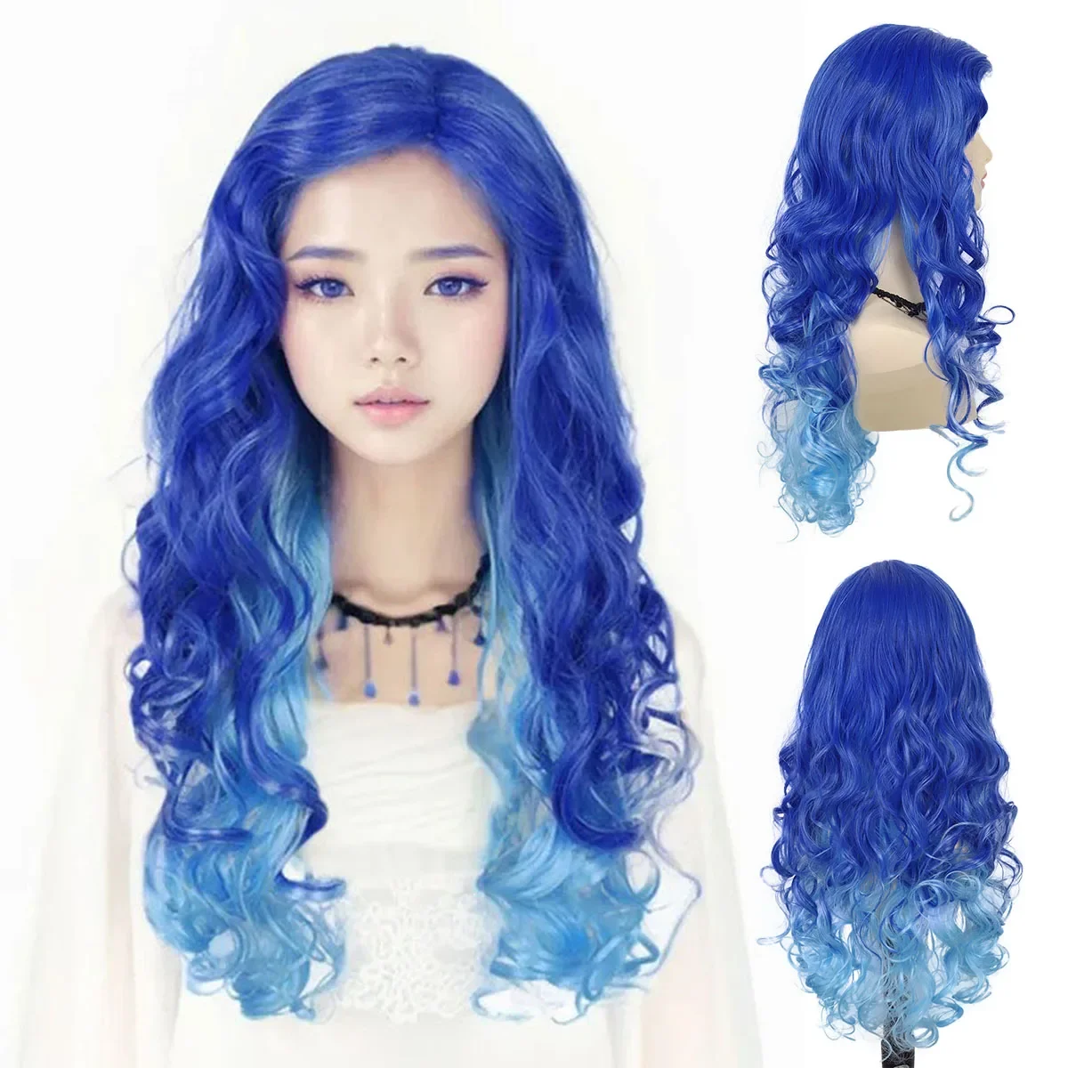 Synthetic Long Wavy Costume Wigs Cosplay Mermaid Wig for Women Halloween Party Used Ombre Blue Cos I Love Lucy Wig Blue Color
Synthetic Long Wavy Costume Wigs Cosplay Mermaid Wig for Women Halloween Party Used Ombre Blue Cos I Love Lucy Wig Blue Color