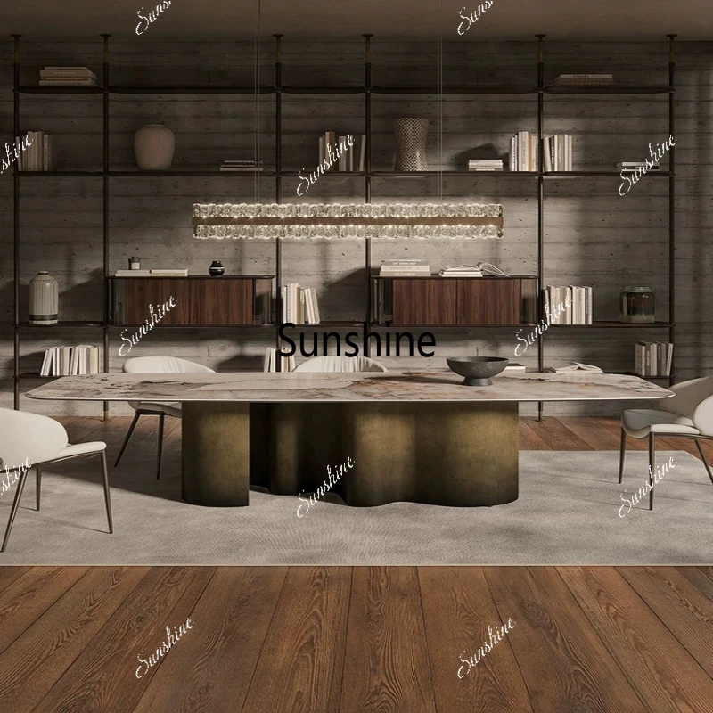 Light luxury rock slab rectangular dining table and chair design, high-end modern simple home
Light luxury rock slab rectangular dining table and chair design, high-end modern simple home