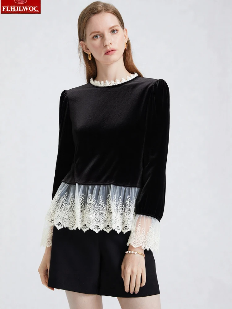 Patchwork White Lace Tops Blouses New 2026 Spring Autumn Long Sleeve Cute Girls Casual Ruffles Peplum Top Black Velvet Shirts
Patchwork White Lace Tops Blouses New 2026 Spring Autumn Long Sleeve Cute Girls Casual Ruffles Peplum Top Black Velvet Shirts