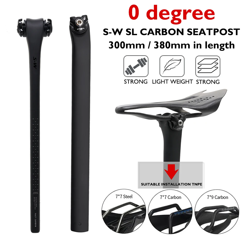 SL8 Carbon Road Bike Seat Post 380mm 0mm/15mm Offset Black Matte, Performance Upgrade Lightweight Seatpost for Racing Bicycles
SL8 Carbon Road Bike Seat Post 380mm 0mm/15mm Offset Black Matte, Performance Upgrade Lightweight Seatpost for Racing Bicycles