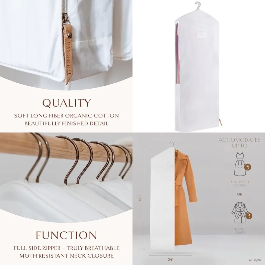 Luxury Organic Cotton Garment Storage Bag - Long 58 Dress Bag - Breathable Moth-Proof For Full Length Clothing, Dresses Coats -
Luxury Organic Cotton Garment Storage Bag - Long 58 Dress Bag - Breathable Moth-Proof For Full Length Clothing, Dresses Coats -