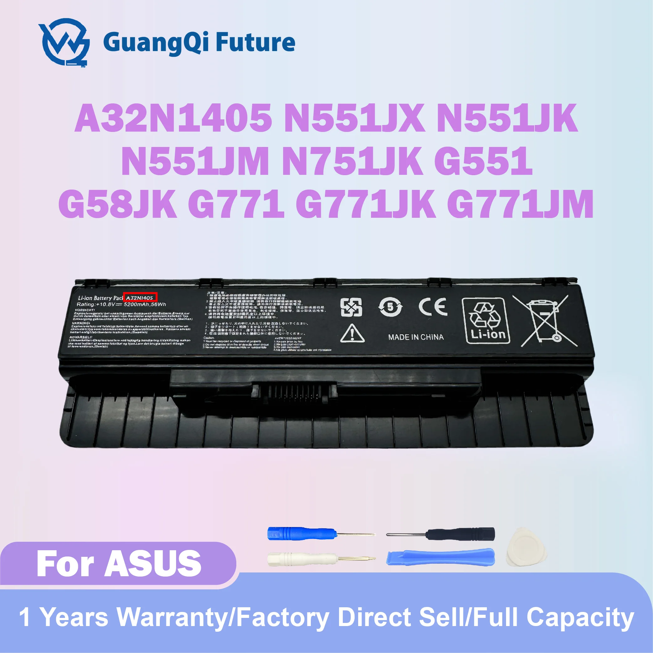 A32N1405 10,8 В 56 Втч аккумулятор для ASUS N551 N551J N551JX N551JK N551JM N751 N751JK G551 G58JK G771 G771JK G771JM G551J G551JK 
A32N1405 10,8 В 56 Втч аккумулятор для ASUS N551 N551J N551JX N551JK N551JM N751 N751JK G551 G58JK G771 G771JK G771JM G551J G551JK