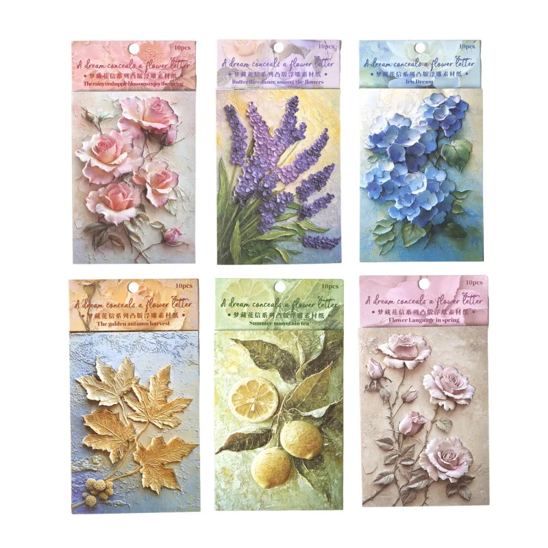 1pack/10pcs Vintage Embossed Floral Pattern Material Paper, Retro Botanical Motifs with Raised Texture Ideal for Handmade paper
1pack/10pcs Vintage Embossed Floral Pattern Material Paper, Retro Botanical Motifs with Raised Texture Ideal for Handmade paper