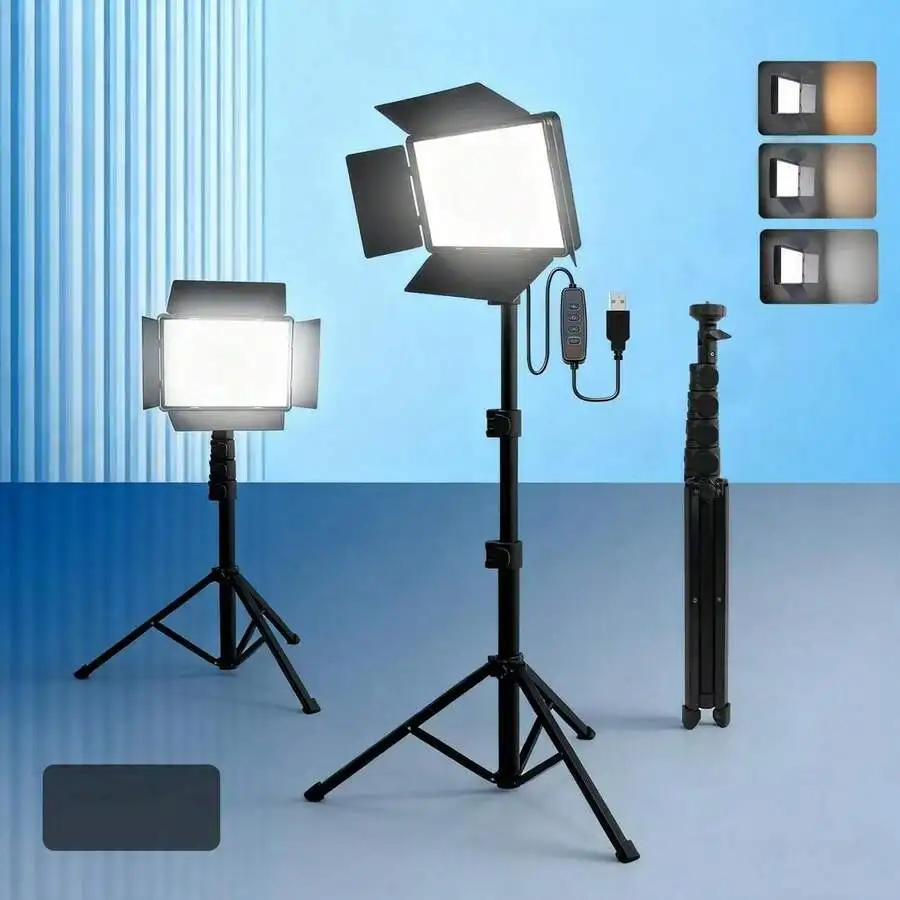 Adjustable Bi-Color LED Panel Light With Tripod Stand And Phone Holder For Livestreaming Vlogging Photography
Adjustable Bi-Color LED Panel Light With Tripod Stand And Phone Holder For Livestreaming Vlogging Photography