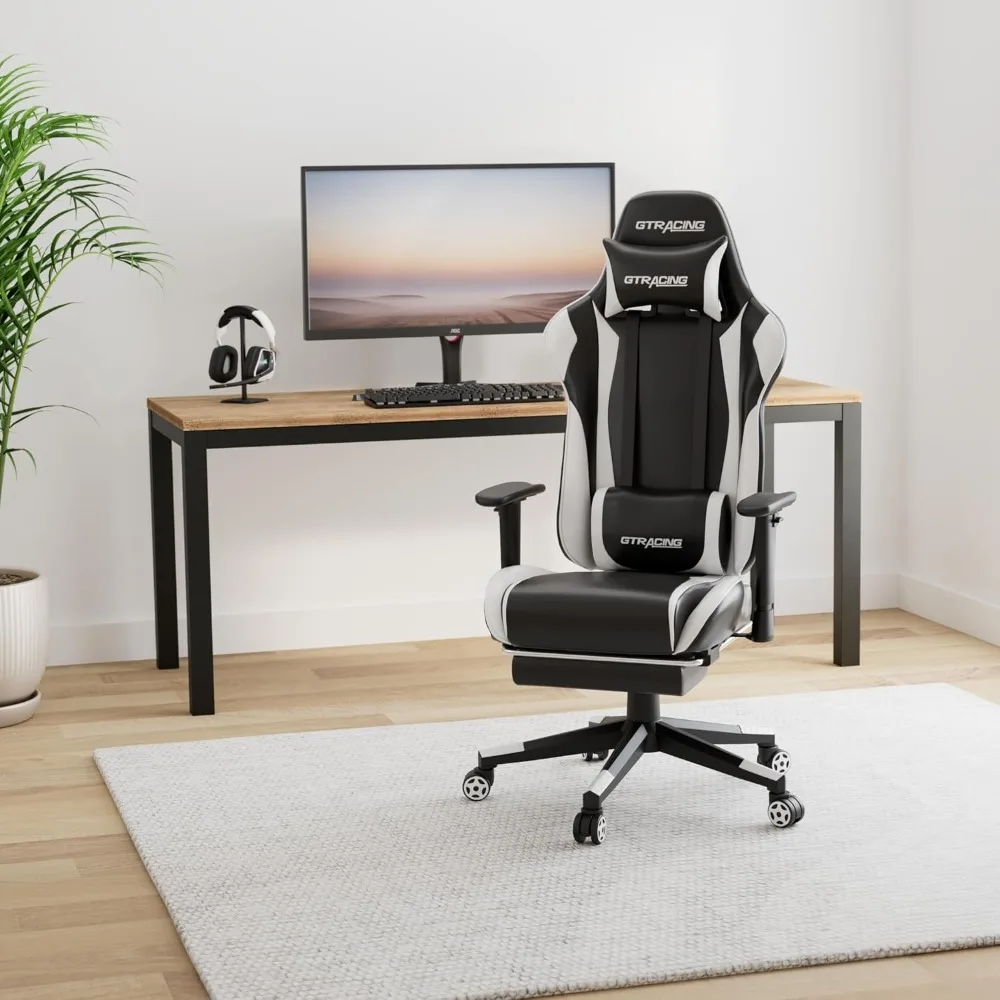 Gaming Chair with Footrest, Ergonomic Computer Game Desk Chair, Reclining Gamer Chair Seat Height Adjustment(White)
Gaming Chair with Footrest, Ergonomic Computer Game Desk Chair, Reclining Gamer Chair Seat Height Adjustment(White)